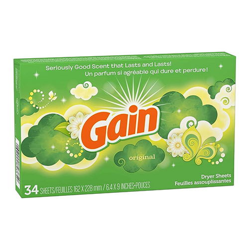 Gain Original Dryer Sheets 34 Pack – fabric softener sheets with classic Gain scent