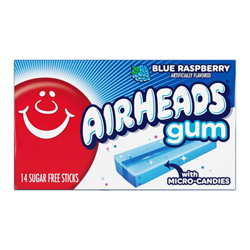 Air Heads Gum Blue Raspberry 14 Sticks – Chewy Blue Raspberry Flavoured Gum Canada
