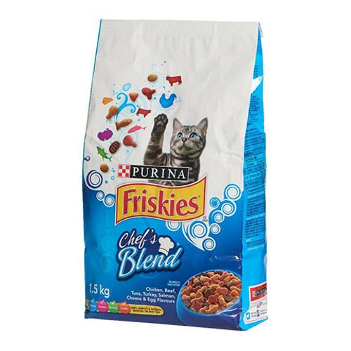 Friskies Chefs Blend 1.5kg – delicious dry cat food with mixed flavours