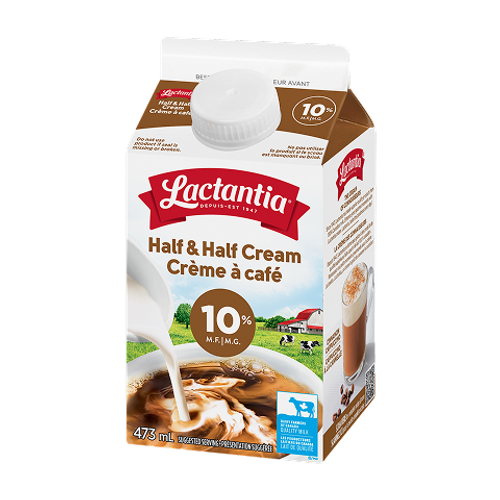 Lactantia 10% Half and Half 473ml – creamy half-and-half for coffee, cooking, and baking
