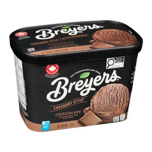 Breyers Creamery Style Chocolate 1.41L – rich and creamy chocolate ice cream, perfect for a classic frozen dessert