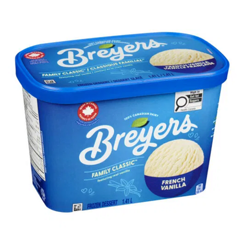 Breyers Family Classic French Vanilla 1.41L – creamy French vanilla ice cream, a classic frozen dessert perfect for family treats