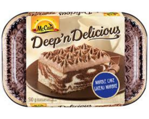 McCain Deep’n Delicious Marble Cake 510g – frozen marble chocolate and vanilla snack cake Canada