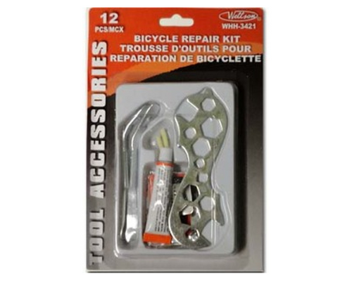 Wellson 12-piece bicycle repair kit for bike maintenance and repairs
