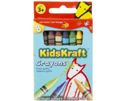 Kids Kraft Crayons 8 Pack – vibrant and safe crayons for kids’ coloring and creative activities