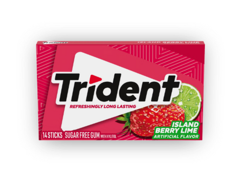 Trident Island Berry Lime 14 Pieces – sugar-free chewing gum with berry lime flavor Canada