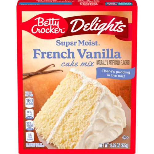 Betty Crocker Super Moist French Vanilla Cake Mix 375g – easy-to-make moist and fluffy vanilla cake