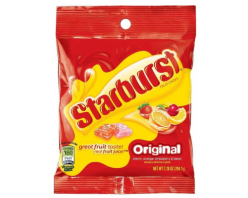 Starburst Original 204g – chewy fruit-flavored candies in assorted vibrant flavors