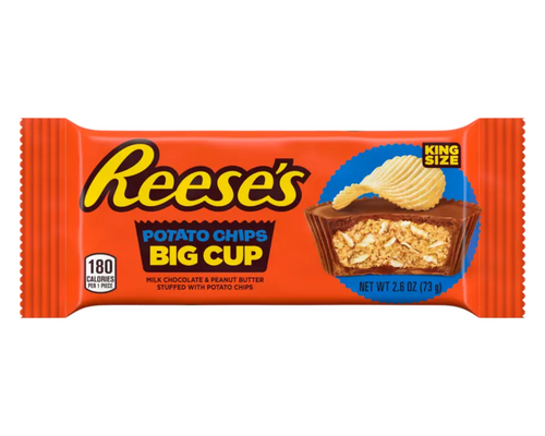 Reese’s Big Cup with Potato Chips 73g – milk chocolate cup filled with creamy peanut butter and crunchy potato chips