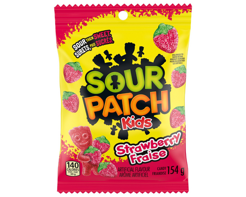 Sour Patch Kids Strawberry 154g – chewy sour and sweet gummy candies with strawberry flavor Sour Patch Kids Strawberry 154g – chewy sour and sweet gummy candies with strawberry flavor