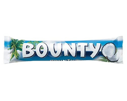 Bounty 57g – milk chocolate bar filled with sweet coconut Bounty 57g – milk chocolate bar filled with sweet coconut