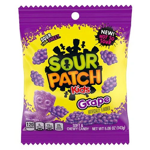 Maynards Sour Patch Kids Grape 143g – chewy sour and sweet grape-flavored gummy candies Maynards Sour Patch Kids Grape 143g – chewy sour and sweet grape-flavored gummy candies