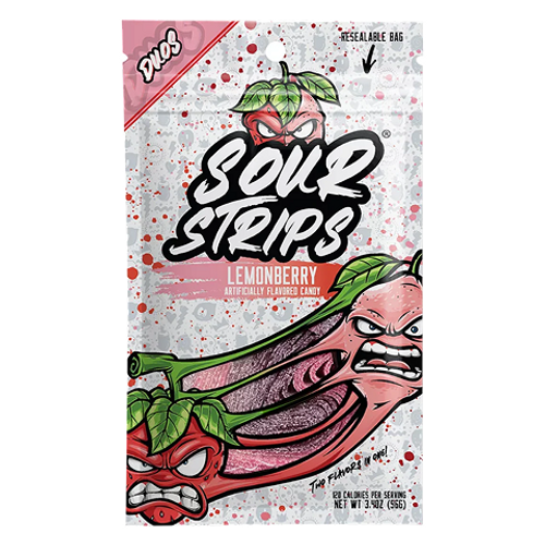 Sour Strips Lemonberry 96g – chewy, tangy candy strips with lemon and berry flavors Sour Strips Lemonberry 96g – chewy, tangy candy strips with lemon and berry flavors