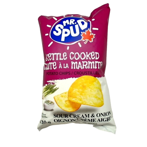 Mr. Spud Sour Cream and Onion Chips 130g creamy savory potato chips Mr. Spud Sour Cream and Onion Chips 130g creamy savory potato chips