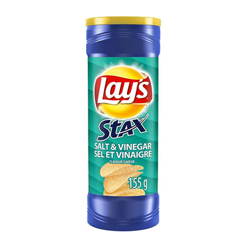 Lays Stax Salt & Vinegar 155g tangy and crispy potato chips Lays Stax Salt & Vinegar 155g tangy and crispy potato chips