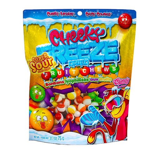 Cheeky Freeze Dried Fruit Chews Super Sour 75g