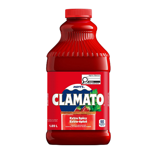 Motts Clamato Extra Spicy 1.89L bottle