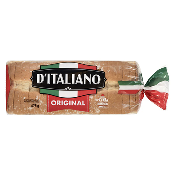 D’Italiano Original Thick Sliced White Bread 675g loaf – Ace Convenience Canada
