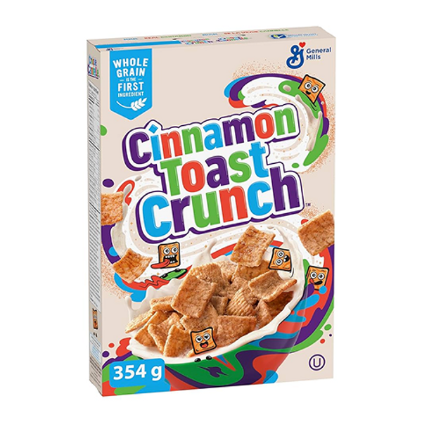 General Mills Cinnamon Toast Crunch 354g – sweet and crunchy cinnamon-flavored cereal squares for a tasty breakfast General Mills Cinnamon Toast Crunch 354g – sweet and crunchy cinnamon-flavored cereal squares for a tasty breakfast