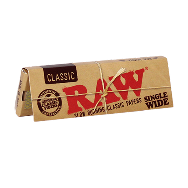Raw Classic Rolling Papers Single Wide – natural, unbleached rolling papers for smooth smoking
