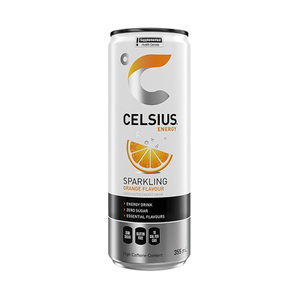 Celsius Orange Sparkling Energy Drink 355ml Can – Ace Convenience Canada