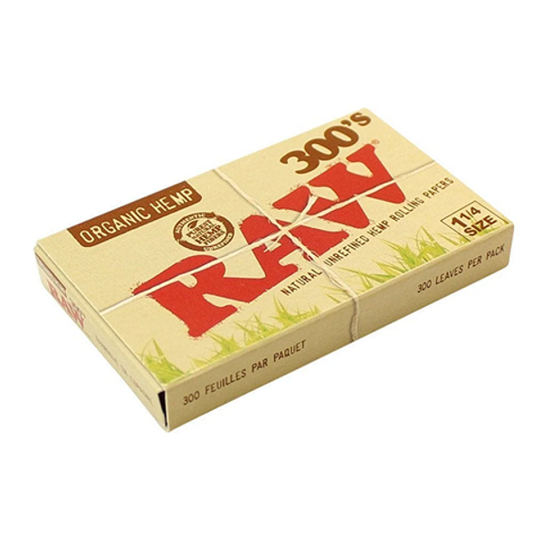 Raw Organic Hemp 300s 1 1/4 – premium organic hemp rolling papers in 1 1/4 size for a smooth, natural smoke
