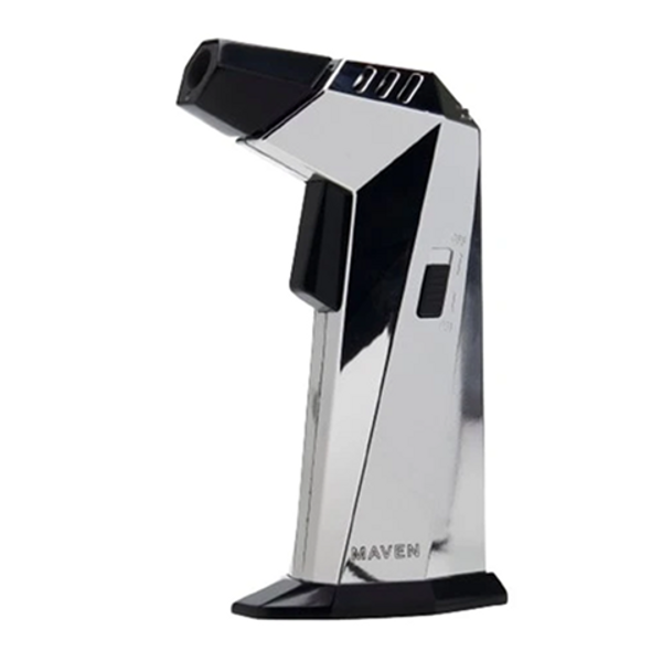 Maven Prism Torch Lighter Gray – sleek gray refillable torch lighter with wind-resistant flame for precise lighting Maven Prism Torch Lighter Gray – sleek gray refillable torch lighter with wind-resistant flame for precise lighting