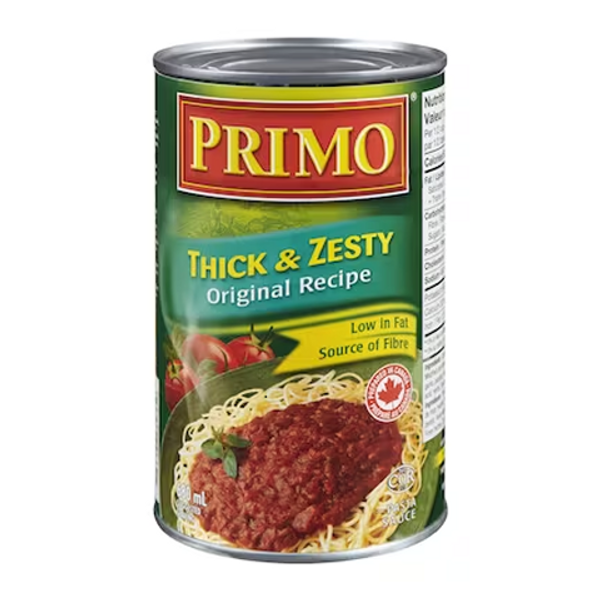 Primo Thick and Zesty Pasta Sauce 680ml – rich, thick pasta sauce with bold and zesty flavors