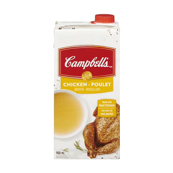 Campbell’s Chicken Broth 900ml – savory and rich chicken broth perfect for soups, stews, sauces, and cooking