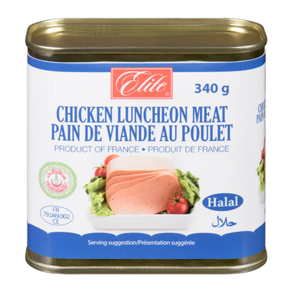 Elite Chicken Luncheon Meat 340g – tender and flavorful canned chicken meat perfect for sandwiches and quick meals