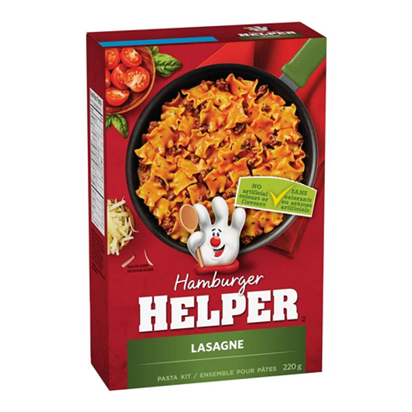 Hamburger Helper Lasagne 220g – easy pasta dinner mix with rich Italian flavor
