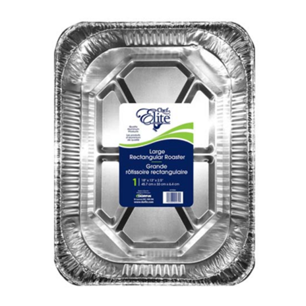 Chef Elite Large Rectangular Roaster 18x13x2.5 – durable roasting pan perfect for baking, roasting meats, and large dishes