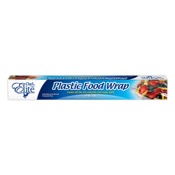 Chef Elite Plastic Wrap 30m – strong and clingy plastic wrap perfect for sealing, storing, and preserving food freshness
