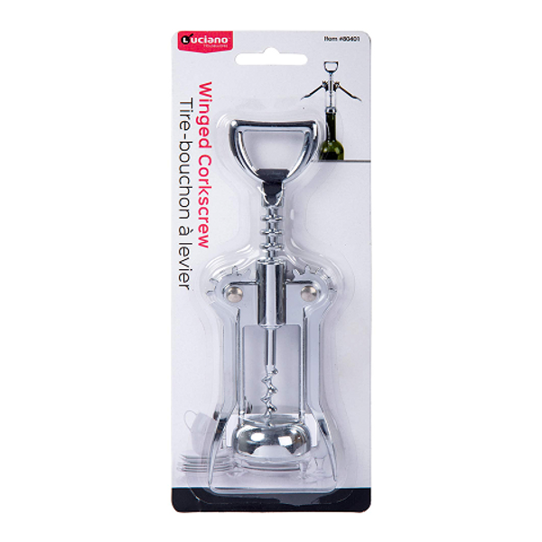 Luciano Winged Corkscrew – durable winged corkscrew for easily opening wine bottles