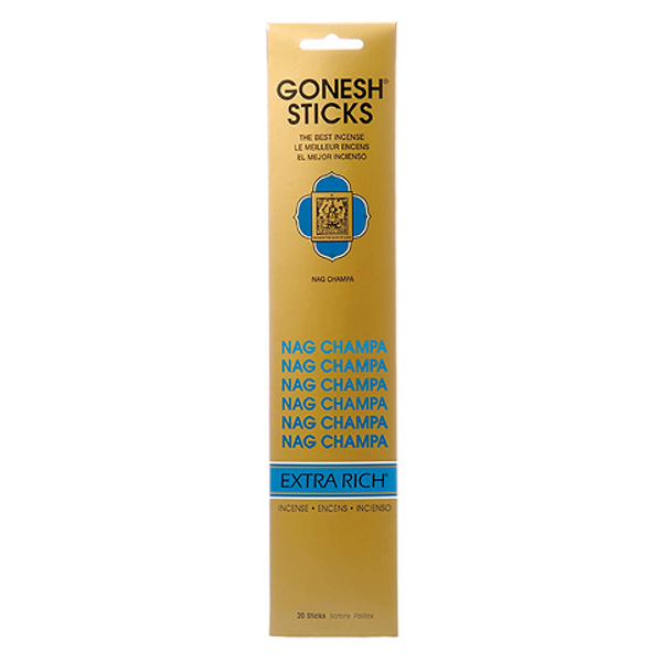 Gonesh Sticks Incense Nag Champa 20 Pack – aromatic incense sticks with classic Nag Champa fragrance