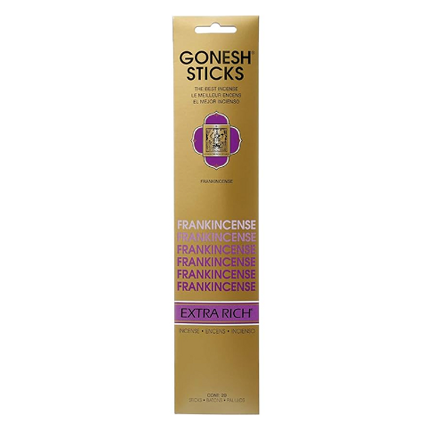 Gonesh Sticks Incense Frankincense 20 Pack – aromatic incense sticks with rich frankincense fragrance