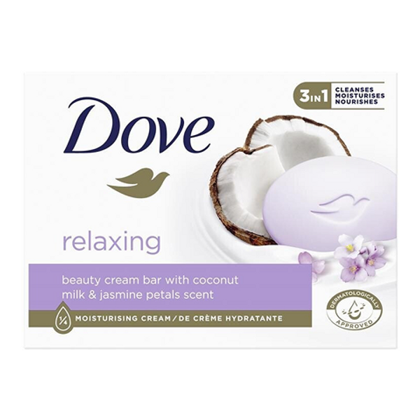 Dove Relaxing Cream Bar with Coconut 90g – moisturizing soap bar with coconut milk for soft, smooth skin