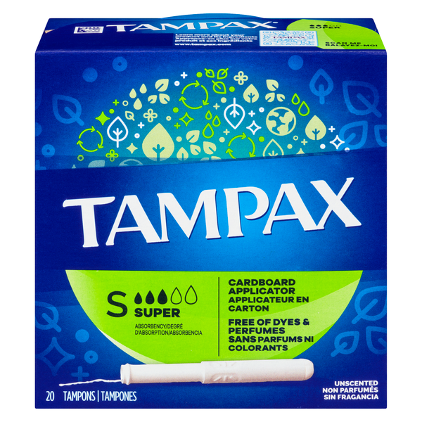 Tampax Super tampons Canada, 20 pack tampons Windsor, buy Tampax feminine hygiene Canada, Canadian personal care products