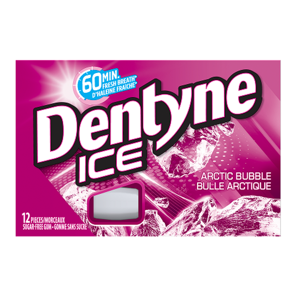 Dentyne Ice Arctic Bubble 12 Pieces – Sugar-Free Bubble Gum Canada