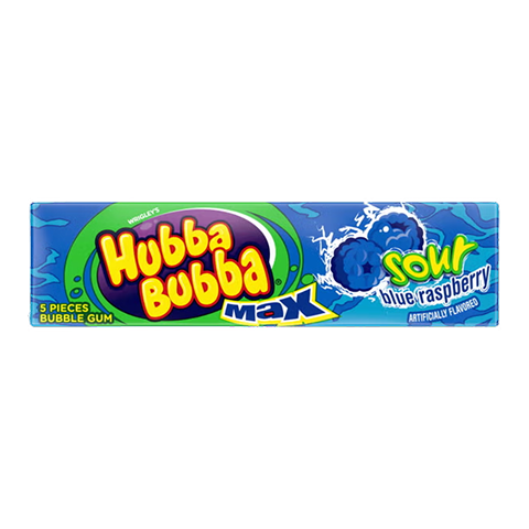 Hubba Bubba Max Sour Blue Raspberry 5 Pieces – Chewy Sour Bubble Gum Canada