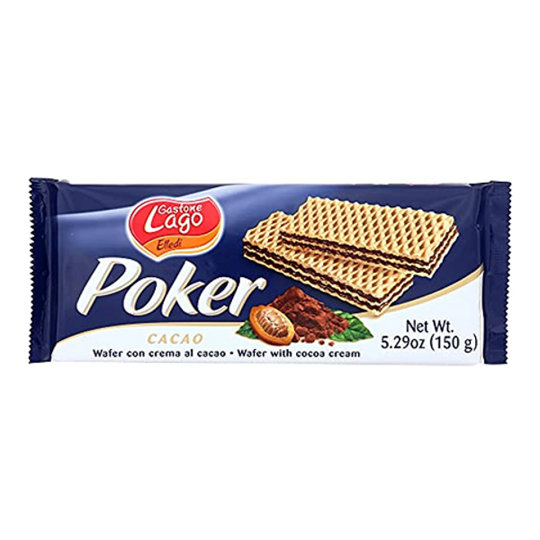 Lago Poker Cacao Wafer 150g - Crispy Cocoa Flavoured Wafer Snack from Ace Convenience Windsor Canada