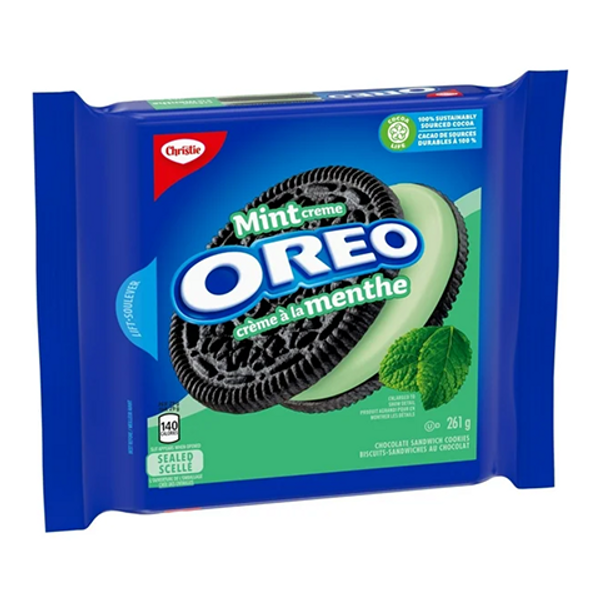 Oreo Mint Cookies 261g - Mint Flavoured Chocolate Sandwich Cookies from Ace Convenience Windsor Canada