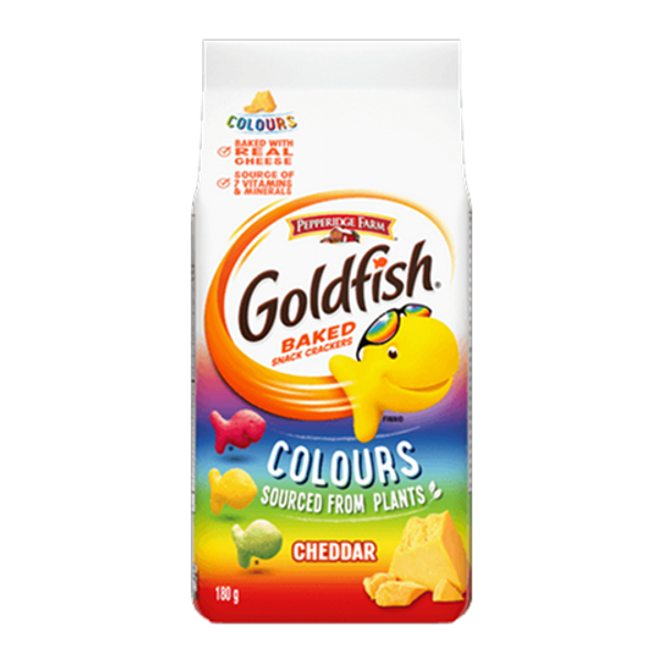 Goldfish Crackers Colours Cheddar 180g - Colorful Cheddar Snack Crackers from Ace Convenience Windsor Canada