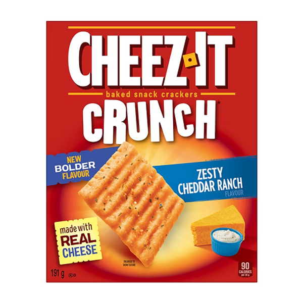 Cheez-It Crunch Zesty Cheddar Ranch 140g - Cheesy Ranch Snack Crackers from Ace Convenience Windsor Canada