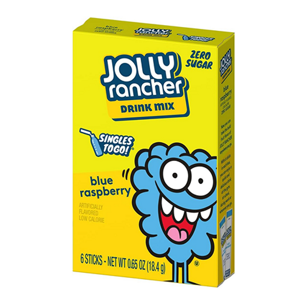 Jolly Rancher Blue Raspberry Drink Mix Packets 18g box