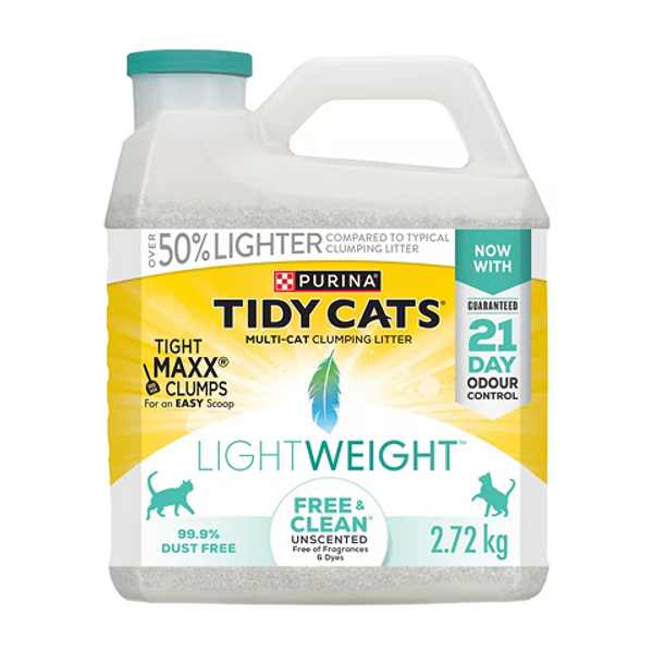 Purina Tidy Multi Cat Clumping Litter 2.72kg – low-dust, clumping cat litter for multiple cats