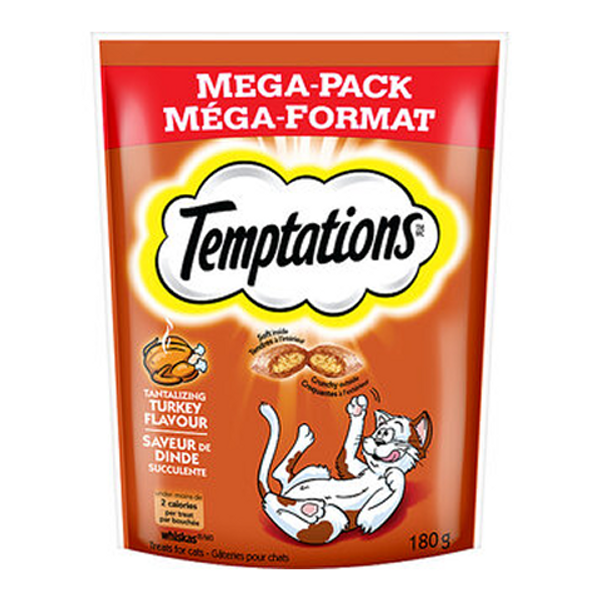 Temptations Mega Pack Tantalizing Turkey 180g – crunchy turkey-flavoured cat treats Temptations Mega Pack Tantalizing Turkey 180g – crunchy turkey-flavoured cat treats