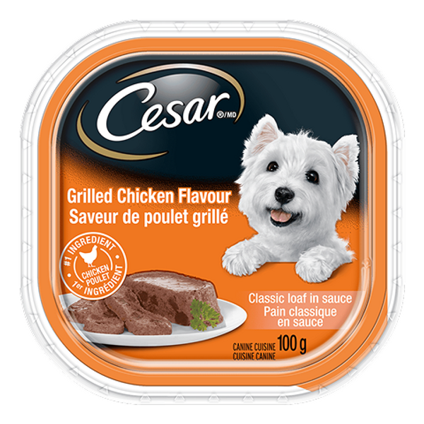 Cesar Grilled Chicken Flavour 100g – premium wet dog food with tender grilled chicken, ideal for small dogs