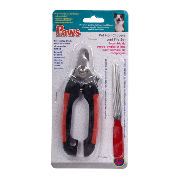 Paws Pet Nail Clipper and File Set – safe and easy-to-use grooming tool for trimming and shaping your pet’s nails