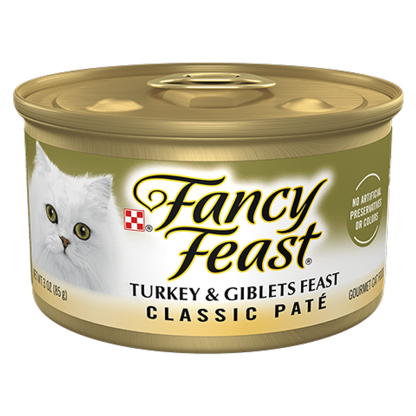 Fancy Feast Turkey & Giblets 85g – premium wet cat food with turkey and giblets, perfect for a nutritious and flavorful meal